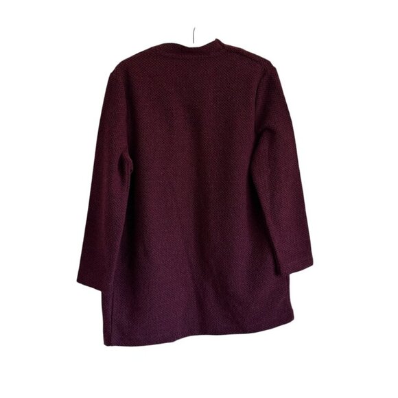 NWT Dunnes Textured Space Dyed  Burgundy Coat With Pockets Women's Size Small - Picture 2 of 5